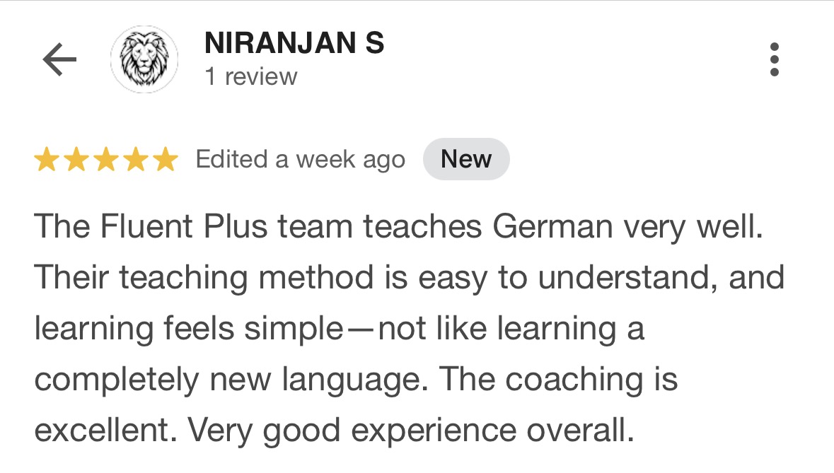 Learner review screenshot