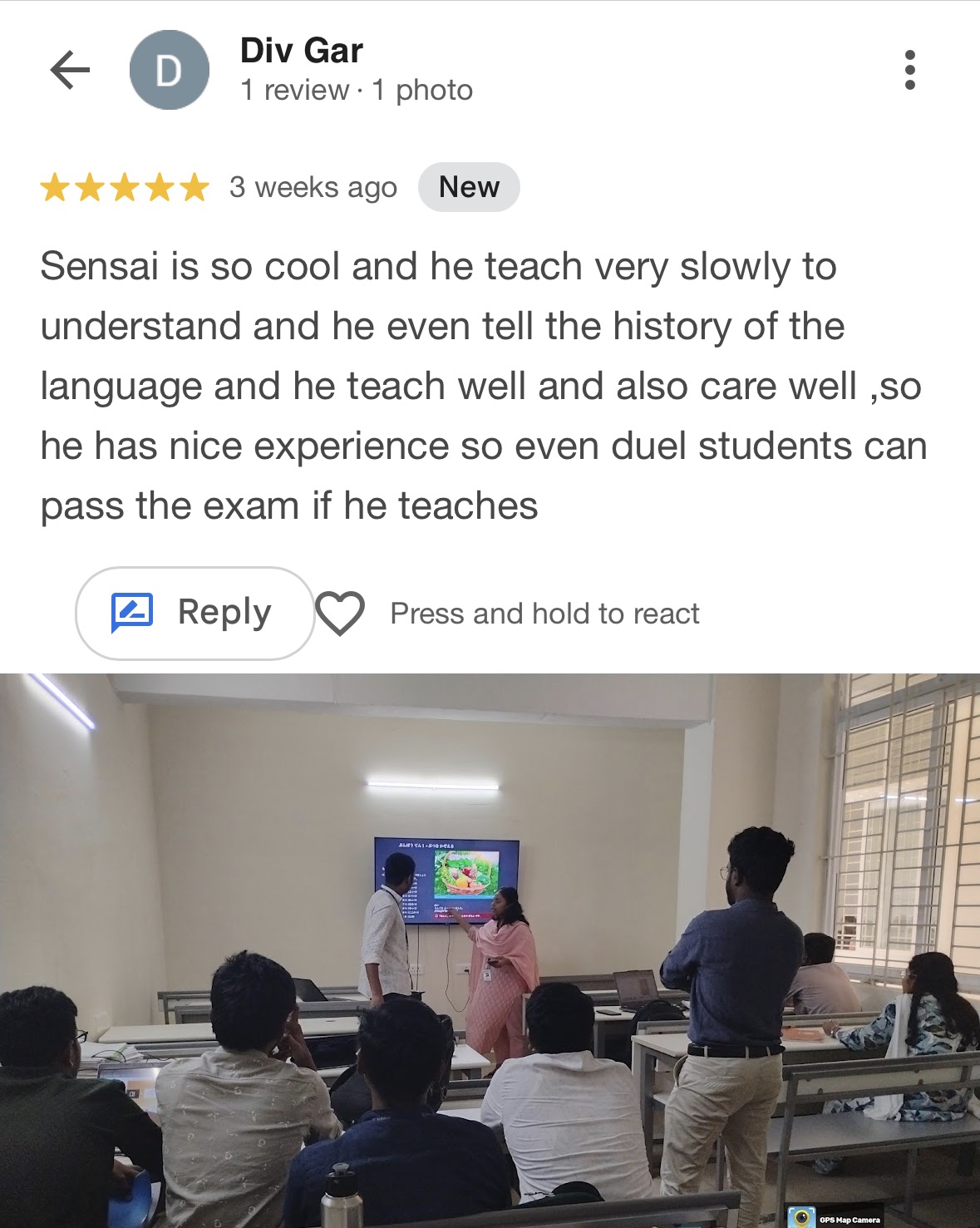 Learner review screenshot